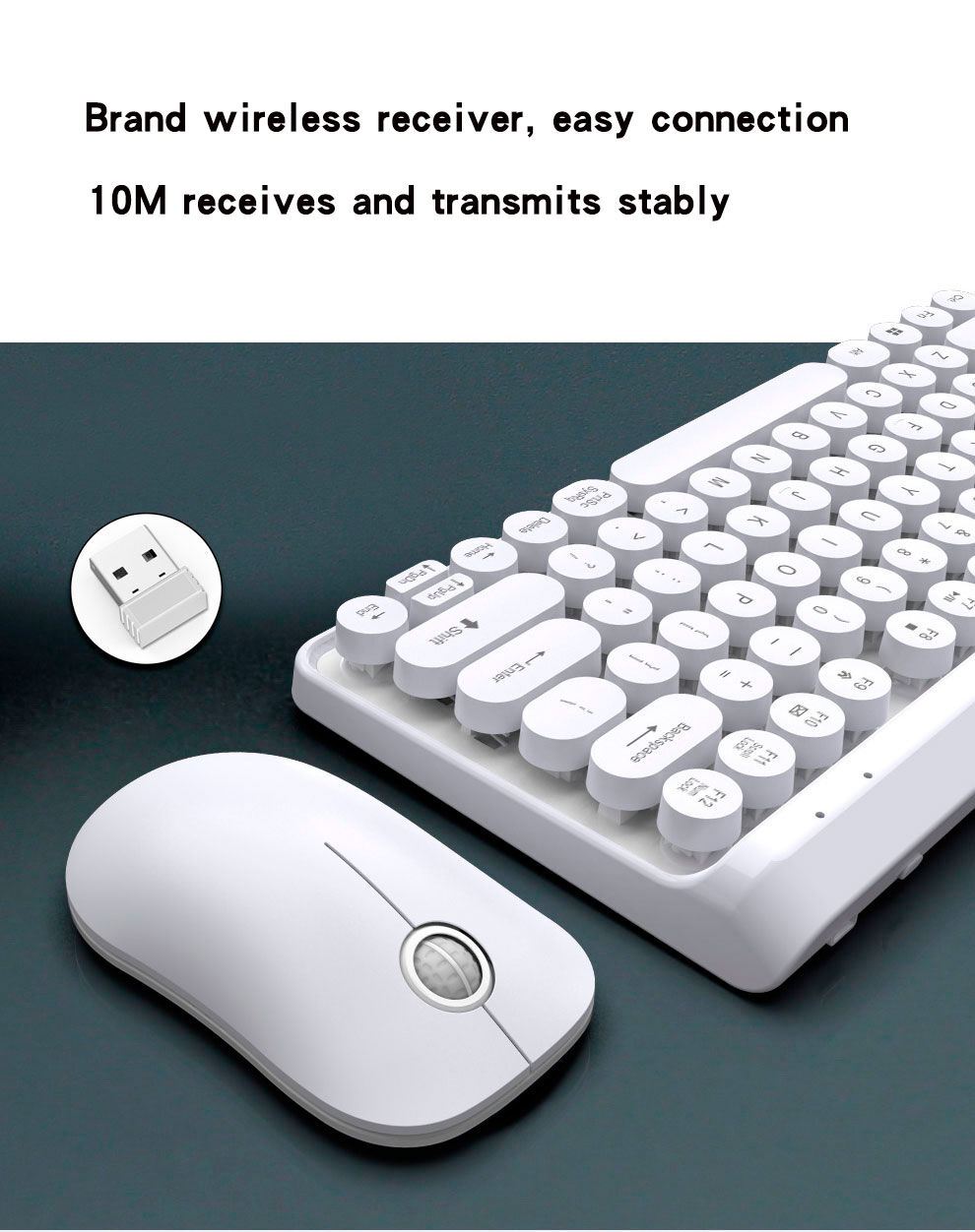 Set de tastatură wireless multimedia cu mouse - albastră