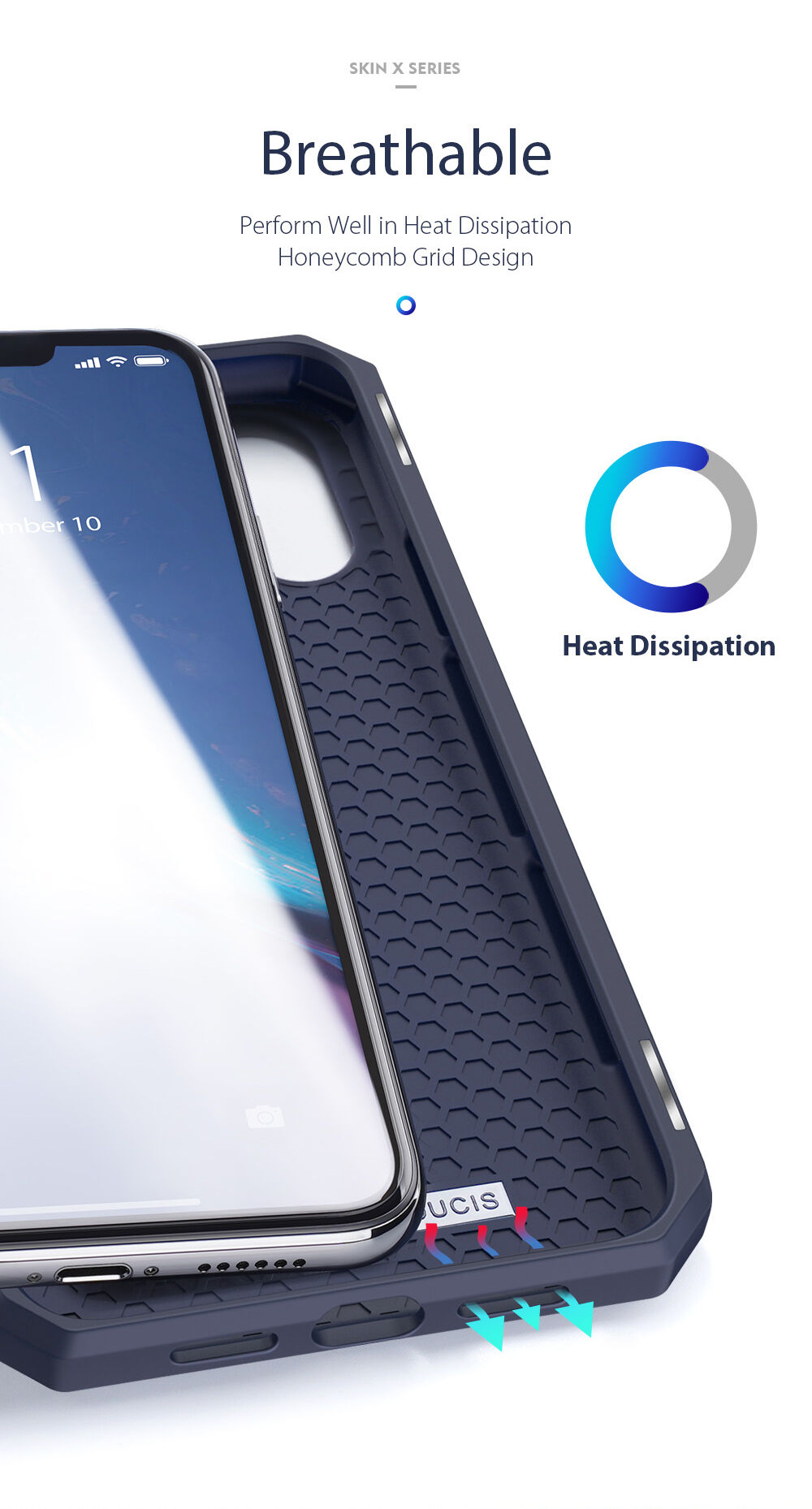 Dux Ducis husă tip portofel pentru cărți de credit pentru iPhone XR - albastru