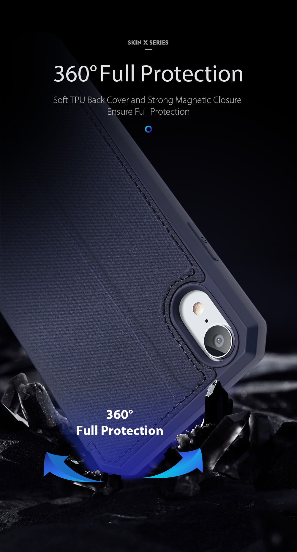Dux Ducis husă tip portofel pentru cărți de credit pentru iPhone XR - roz