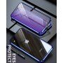 Carcasă cu ramă metalică și sticlă temperată anti-blue-ray pentru față și spate iPhone X / XS - auriu