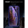 Carcasă cu ramă metalică și sticlă temperată anti-blue-ray pentru față și spate iPhone X / XS - auriu