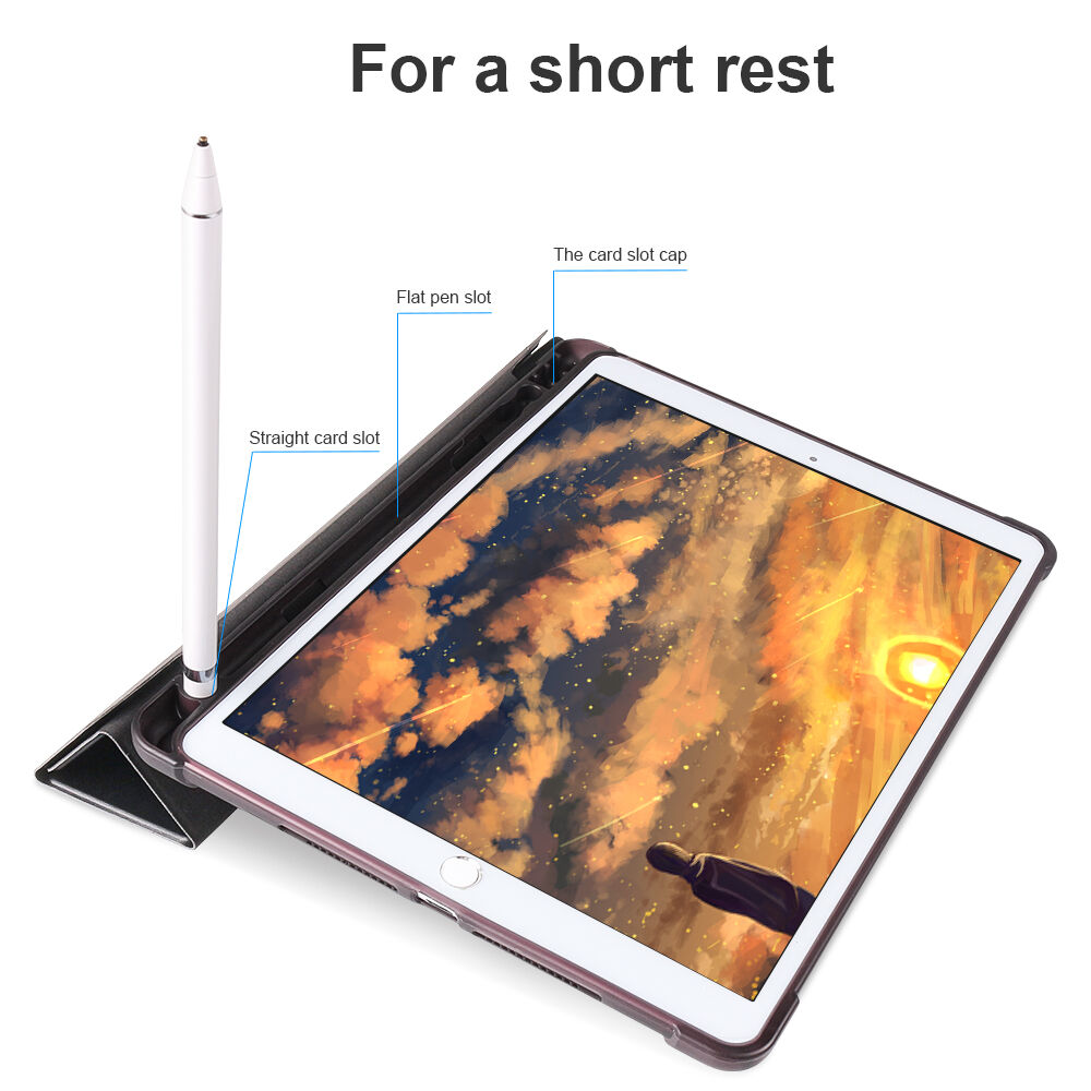 Husă cu stativ origami și compartiment pentru Apple Pencil pentru iPad 10,2