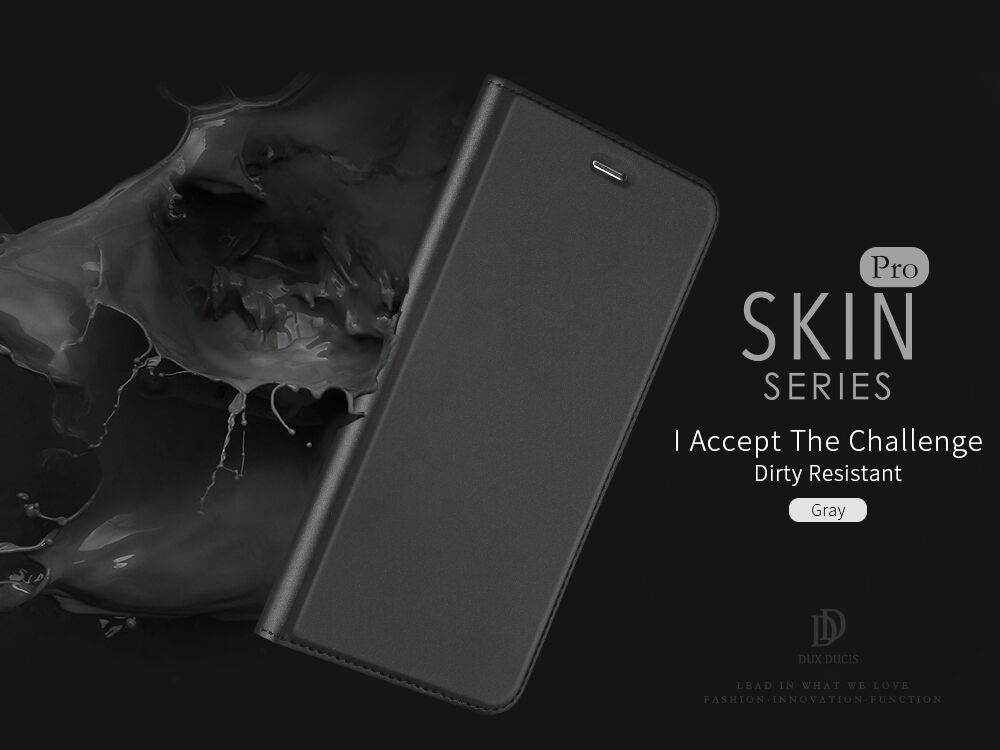 Dux Ducis husă flip cu stativ pentru iPhone 7 Plus / 8 Plus - gri închis