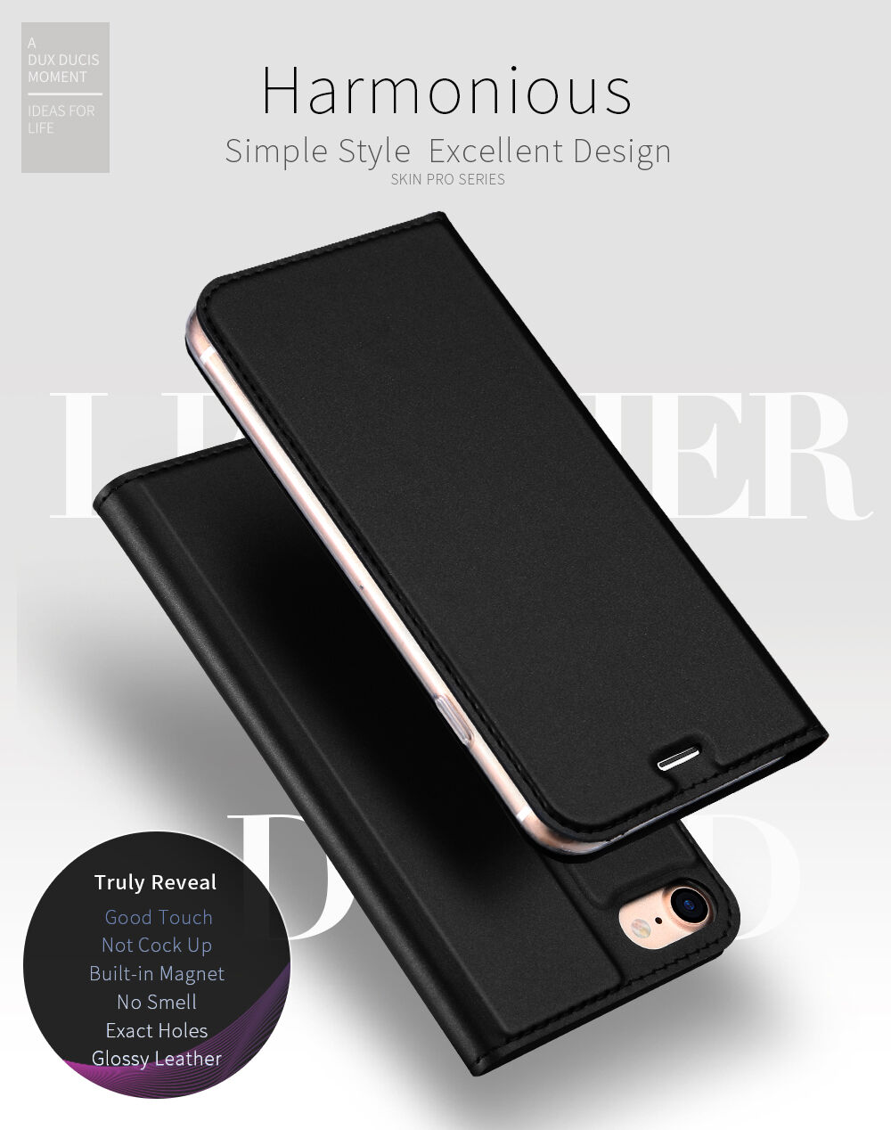 Dux Ducis husă flip cu stativ pentru iPhone 7 / 8 - gri închis Dux Ducis husă flip cu stativ pentru iPhone 7 / 8 - gri închis