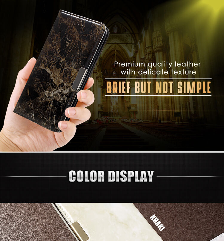 Husă flip cu model marmură, pentru iPhone 7 / 8 - gri