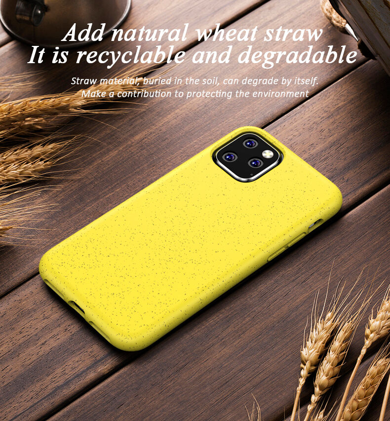 Carcasă mată ecologică degradabilă pentru iPhone 11 Pro - galben
