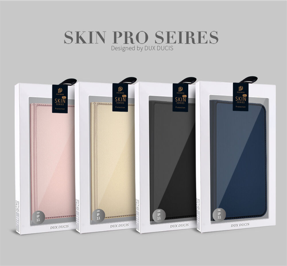Dux Ducis husă flip cu stativ pentru iPhone 11 Pro - auriu