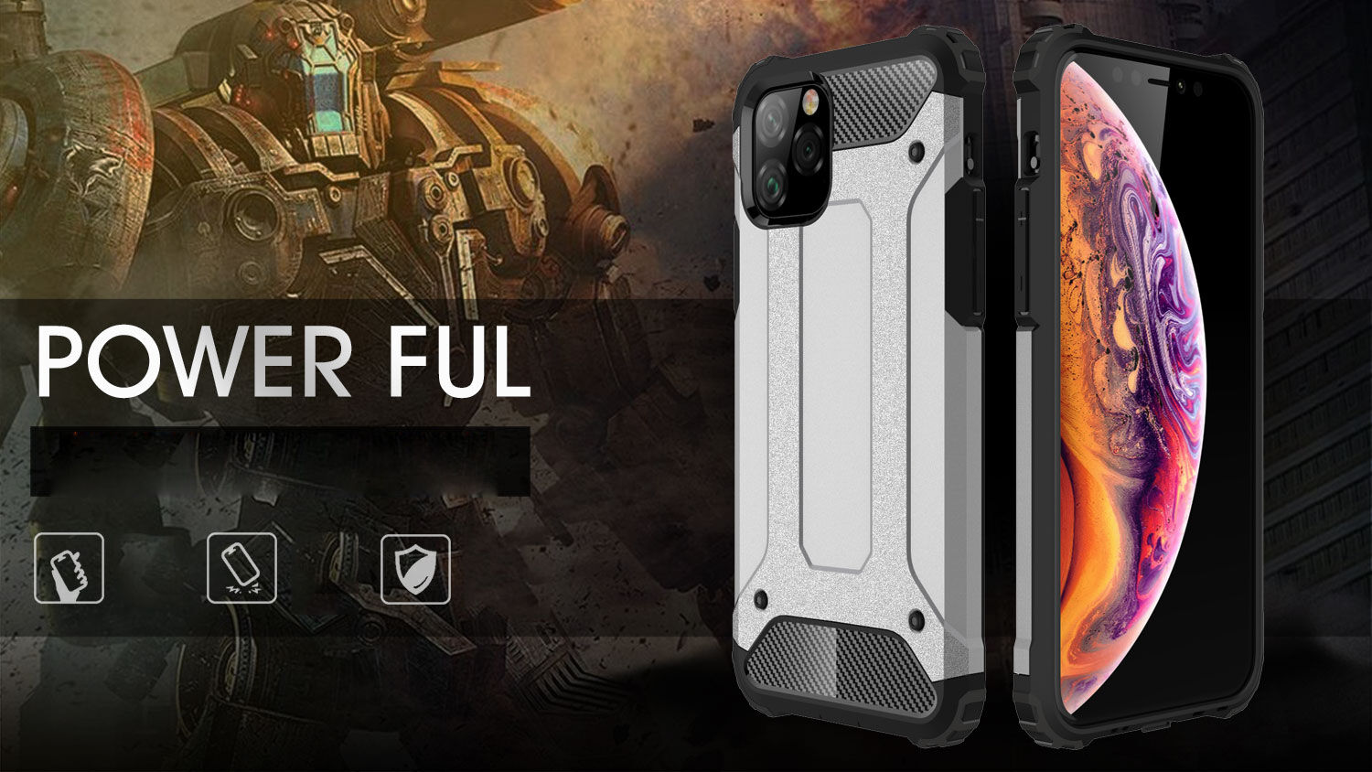 Carcasă rezistentă Armor, pentru iPhone 11 Pro - albastru