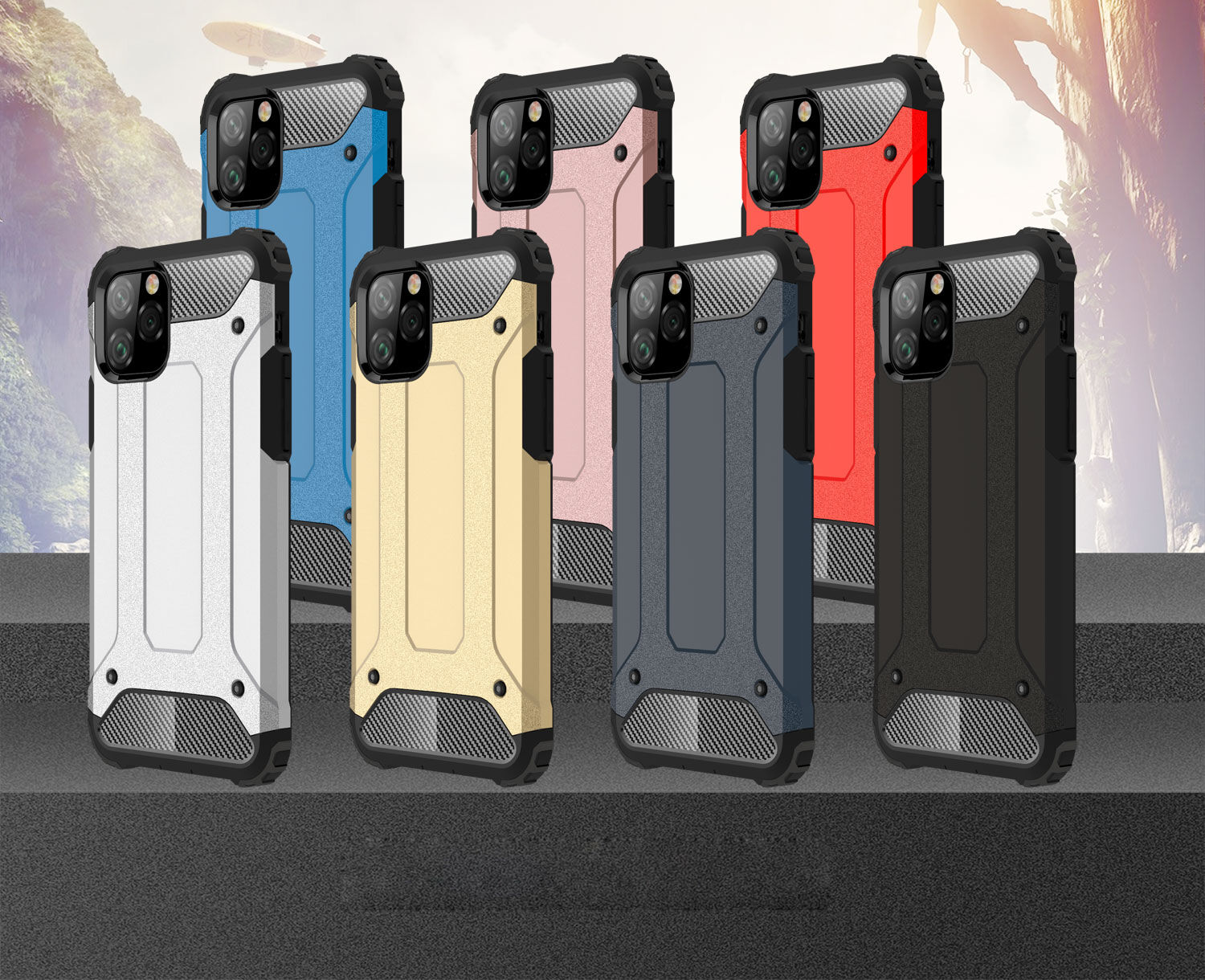 Carcasă rezistentă Armor, pentru iPhone 11 Pro - albastru