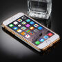 Husă pentru iPhone 6 / 6S, cu protecţie 360° şi canturi lucioase - protejează partea din faţă şi din spate - auriu