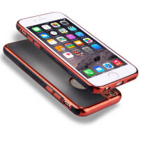 Husă pentru iPhone 6 / 6S, cu protecţie 360° şi canturi lucioase - protejează partea din faţă şi din spate - roşu