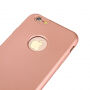 Husă din plastic pentru iPhone 6 / 6S, cu protecţie 360° - protejează partea din faţă şi din spate - roz auriu (Rose Gold)