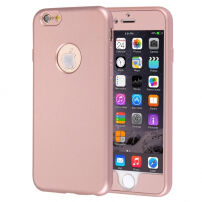 Husă din plastic pentru iPhone 6 Plus / 6S Plus, cu protecţie 360° - protejează partea din faţă şi din spate - roz auriu (Rose Gold)