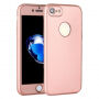 Husă din silicon pentru iPhone 8 / 7, cu protecţie 360° - protejează partea din faţă şi din spate - roz auriu (Rose Gold)