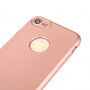 Husă din silicon pentru iPhone 8 / 7, cu protecţie 360° - protejează partea din faţă şi din spate - roz auriu (Rose Gold)