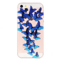 Carcasă de protecţie model artistic pentru iPhone 5 / 5S / SE (2016) - fluturi albaştri