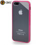 Carcasă de protecţie transparentă, din plastic, cu ramă, pentru iPhone 5 / 5S / SE (2016) - roz