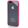 Carcasă de protecţie transparentă, din plastic, cu ramă, pentru iPhone 5 / 5S / SE (2016) - roz