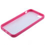 Carcasă de protecţie transparentă, din plastic, cu ramă, pentru iPhone 5 / 5S / SE (2016) - roz