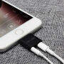 Reducţie 2 în 1 OCUBE Lightning la port 3,5 mm şi Lightning pentru Apple iPhone - negru