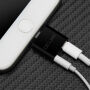 Reducţie 2 în 1 OCUBE Lightning la port 3,5 mm şi Lightning pentru Apple iPhone - negru