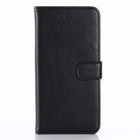 Husă CRAZY HORSE, cu stativ şi buzunare de acte pentru Apple iPhone XS / iPhone X - negru