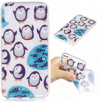 Carcasă spate IMD, ultra subţire, din plastic, pentru Apple iPhone XS / iPhone X - pinguini