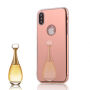 Carcasă de protecţie tip oglindă, pentru iPhone XS / iPhone X - roz auriu
