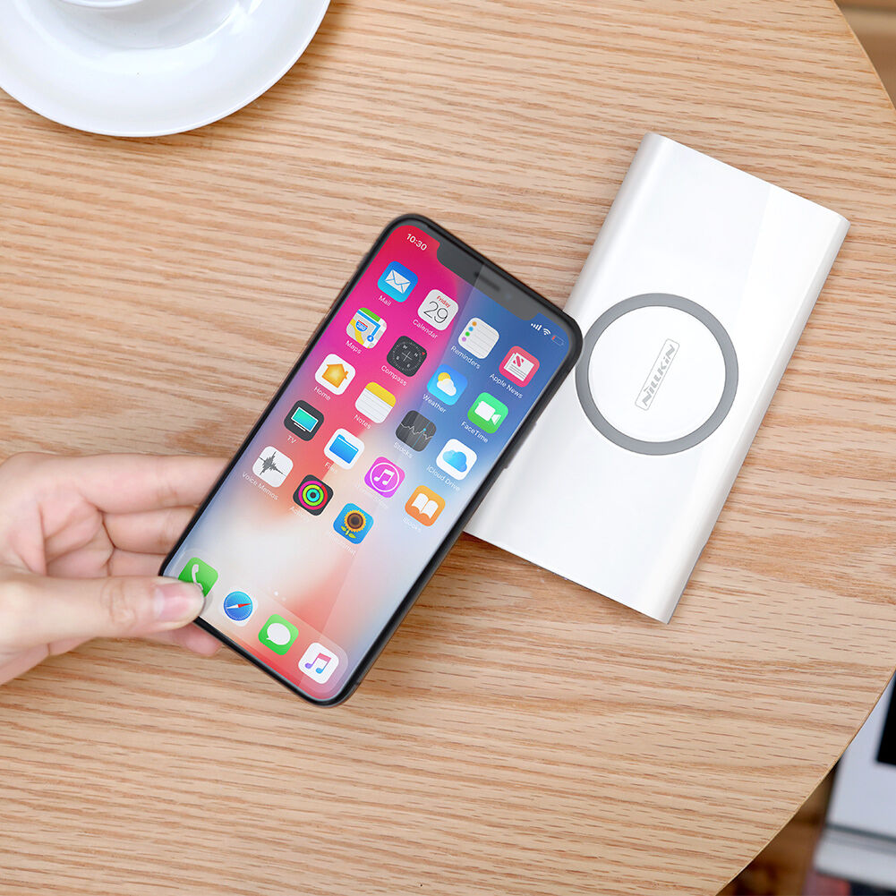 Powerbank NILLKIN 10000mAh, cu încărcare wireless - alb