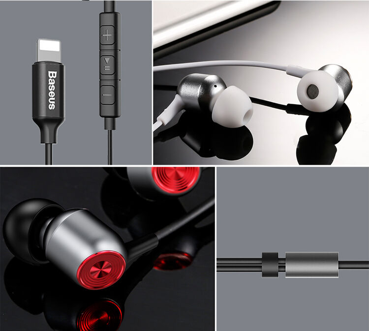 Căști BASEUS Encok, cu conector lightning pentru iPhone / iPad - negru Căști BASEUS Encok, cu conector lightning pentru iPhone / iPad - negru