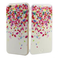 Husă din cauciuc, cu deschidere flip, pentru iPhone 6 / 6S – frunze colorate