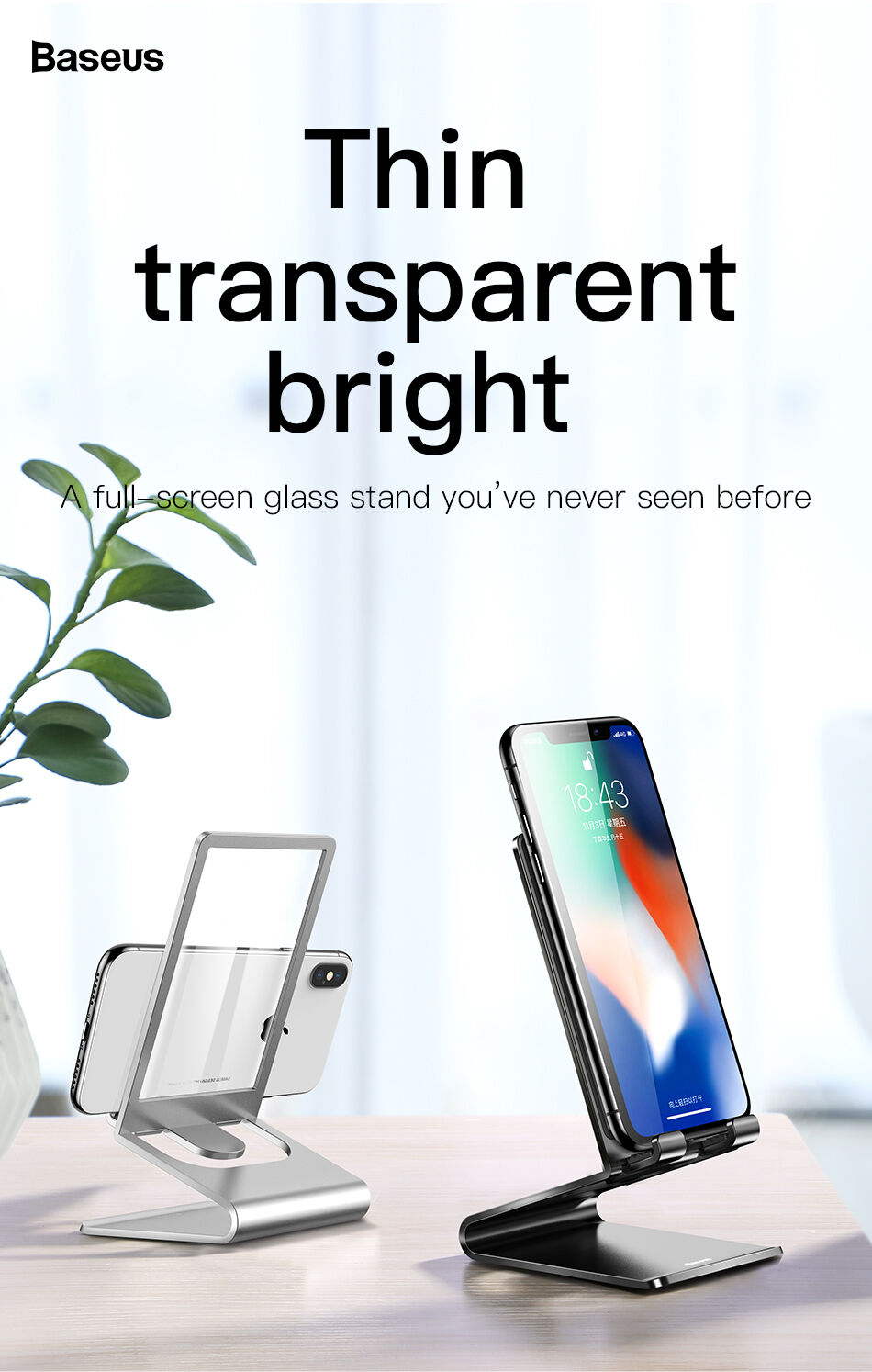 Stativ elegant BASEUS, pentru iPhone - negru