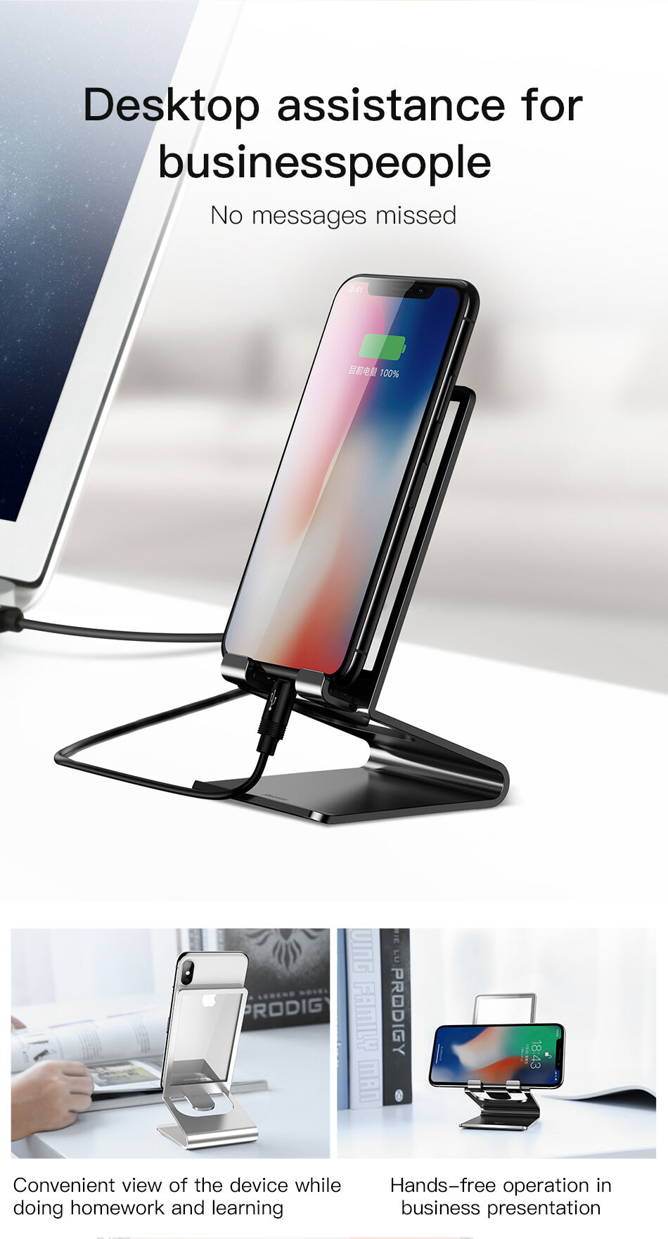 Stativ elegant BASEUS, pentru iPhone - negru