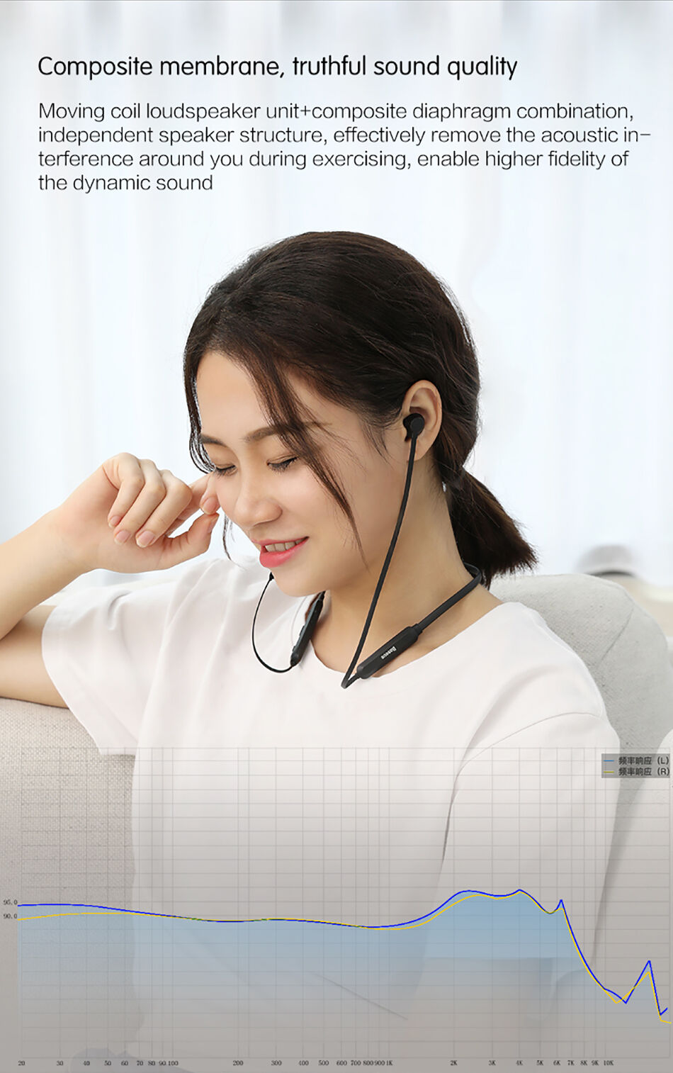 Căști wireless BASEUS Encok - negru