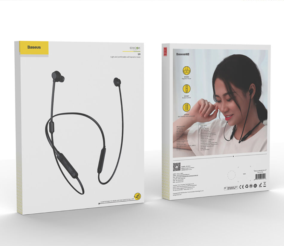 Căști wireless BASEUS Encok - negru Căști wireless BASEUS Encok - negru
