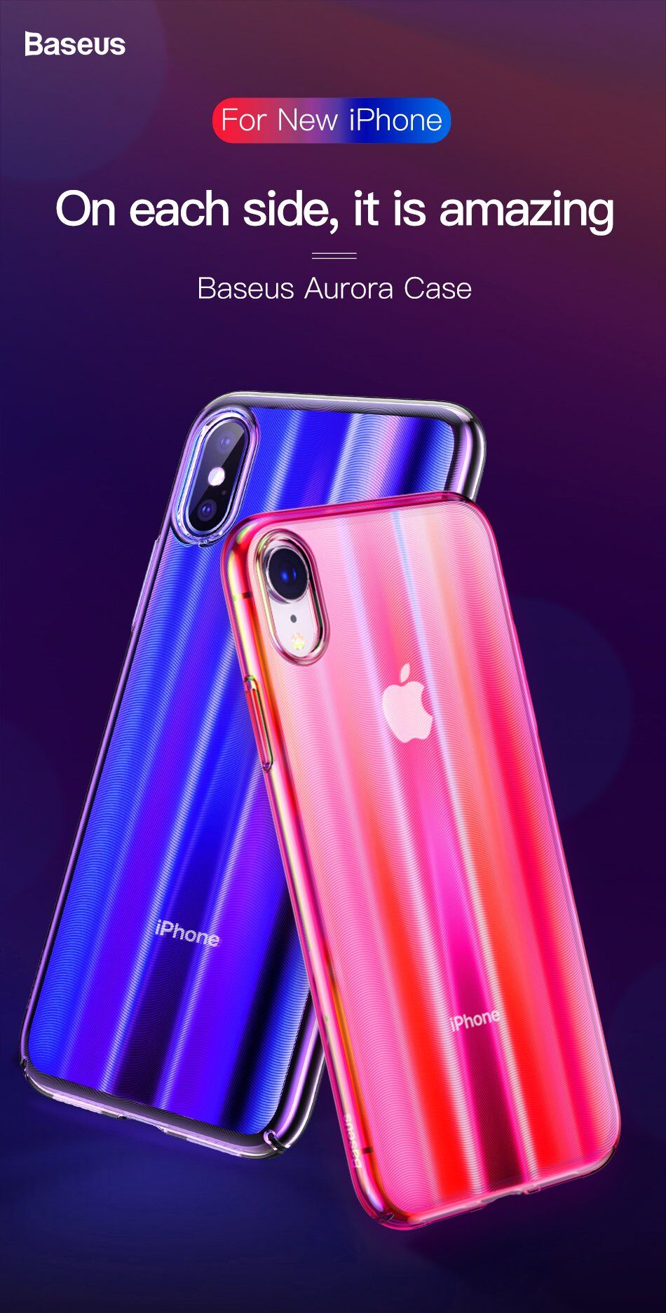 Carcasă BASEUS Aurora, pentru iPhone XS - albastru