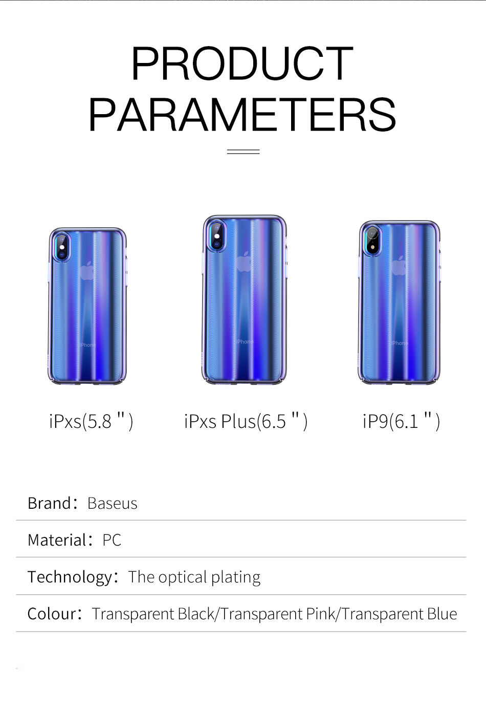 Carcasă BASEUS Aurora, pentru iPhone XS - albastru