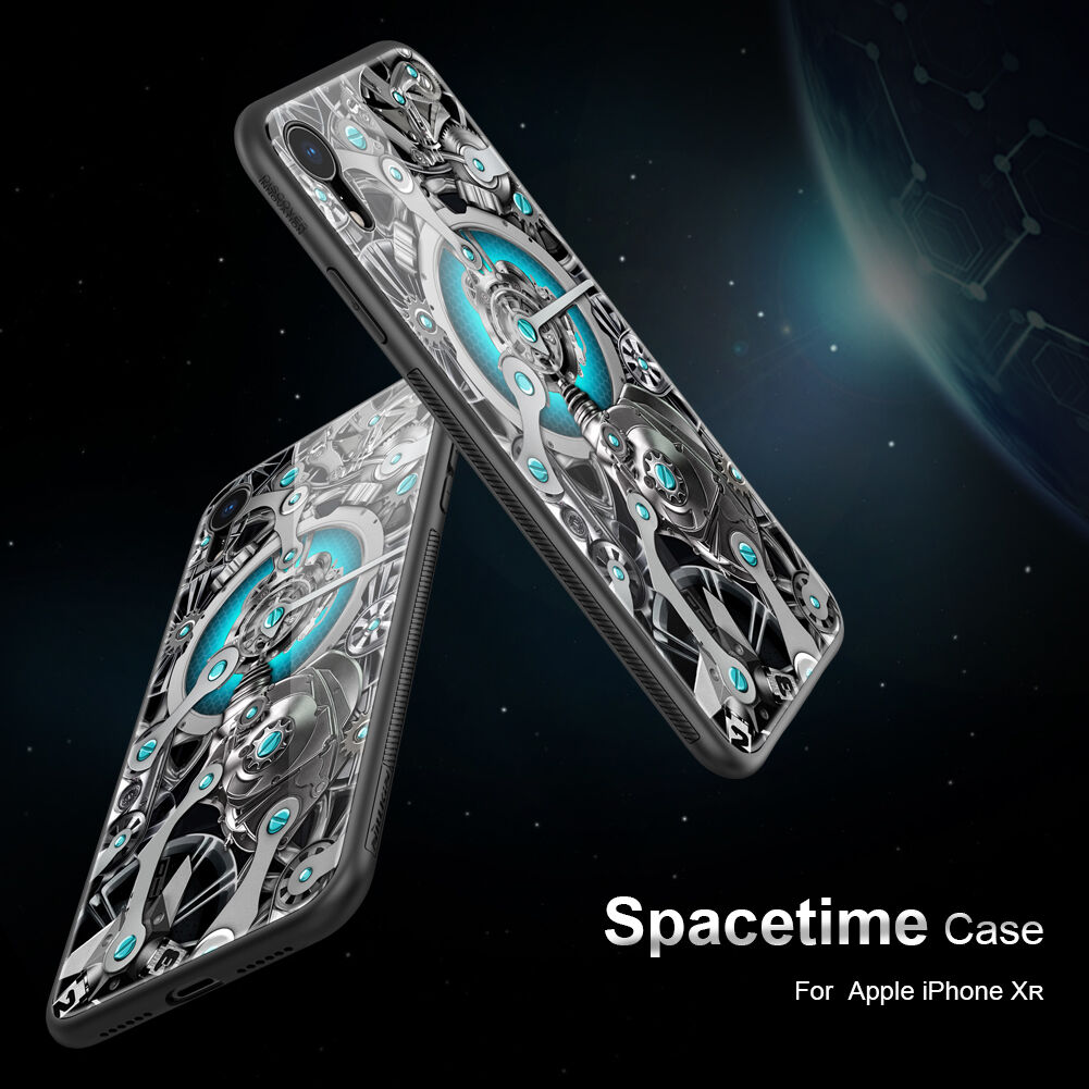 Carcasă NILLKIN Spacetime cu partea din spate din sticlă, pentru iPhone XR