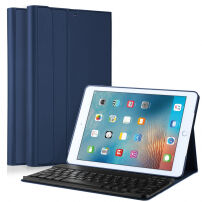 Tastatură wireless Bluetooth şi husă, pentru Apple iPad 9,7" (2017/2018) - albastru închis