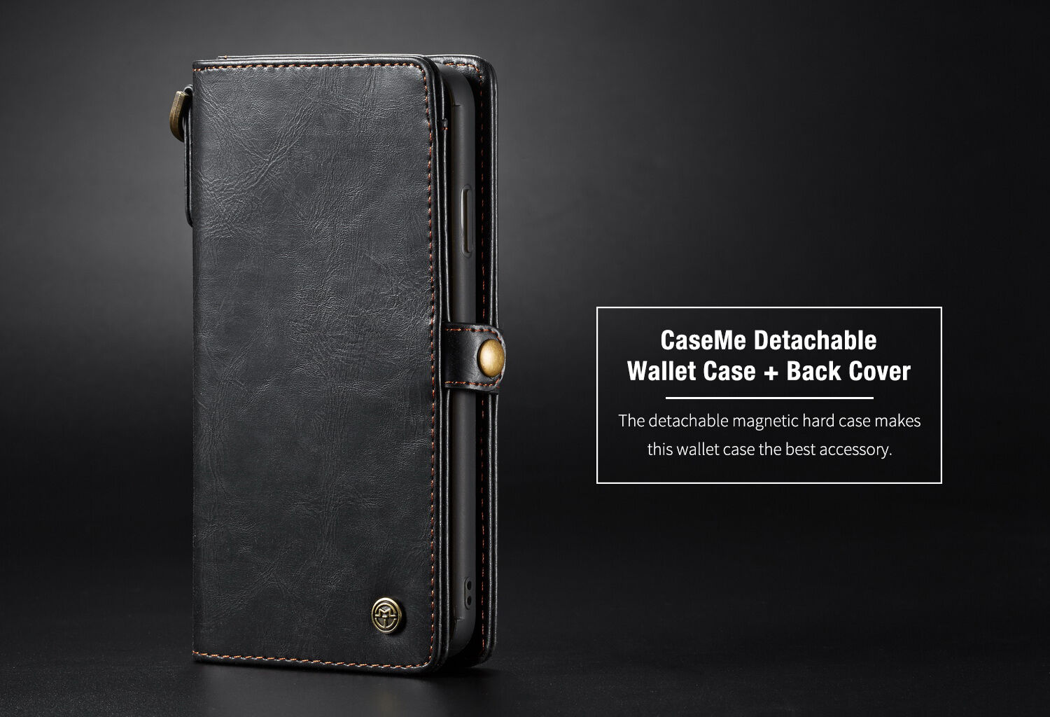 CASEME Husă detaşabilă 2 în 1, pentru iPhone XS Max - negru