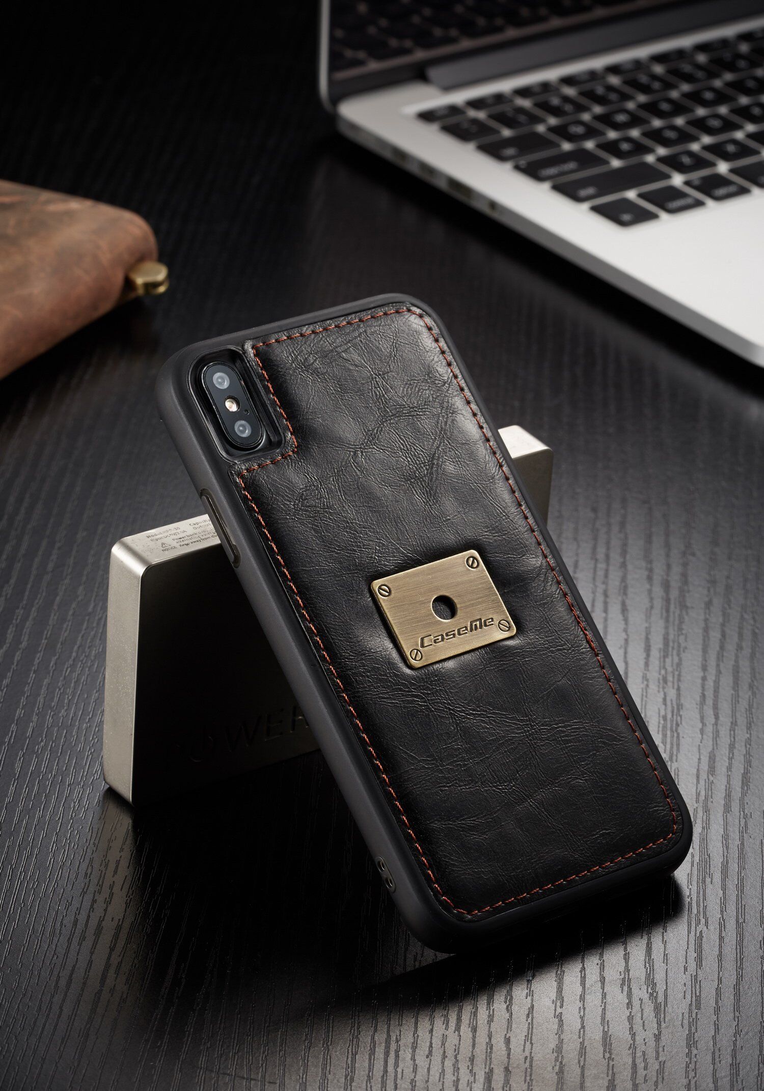 CASEME Husă detaşabilă 2 în 1, pentru iPhone XS Max - negru