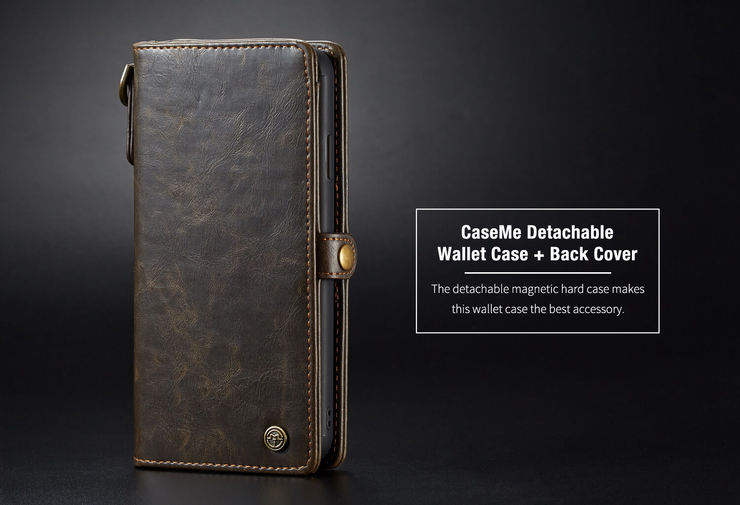 CASEME Husă detaşabilă 2 în 1, pentru iPhone XS Max - maro