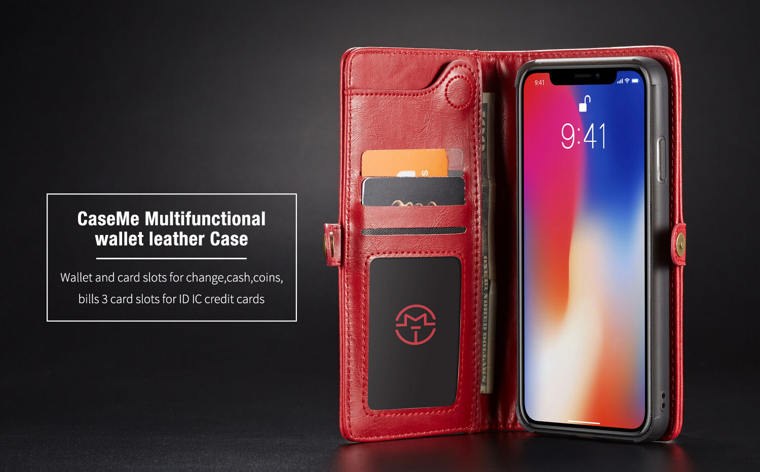 CASEME Husă detaşabilă 2 în 1, pentru iPhone XS Max - maro