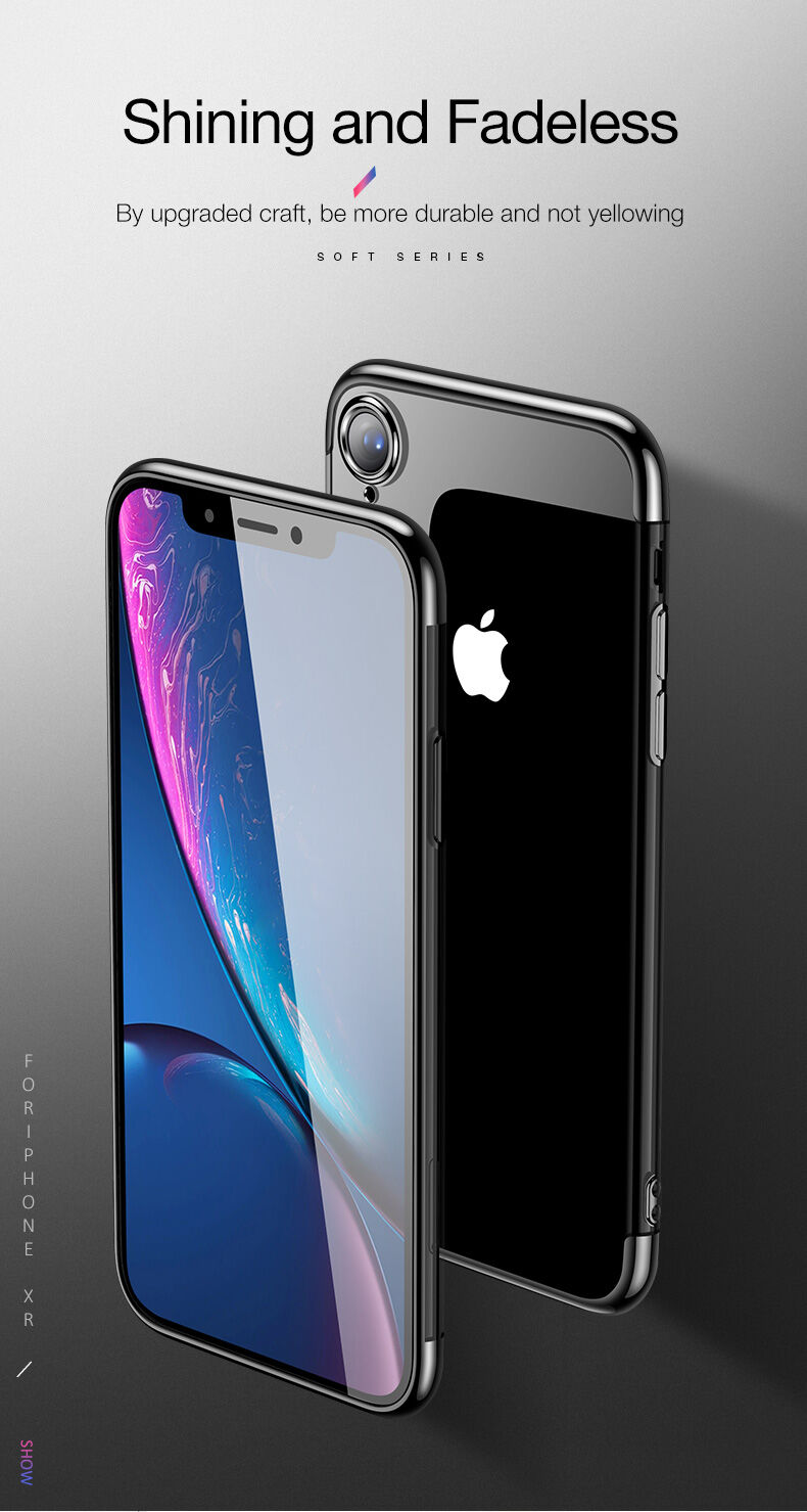 Husă CAFELE, cu protecţie cameră foto, pentru iPhone XR - negru