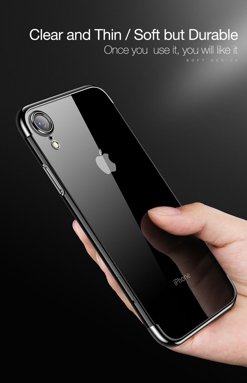 Husă CAFELE, cu protecţie cameră foto, pentru iPhone XR - negru