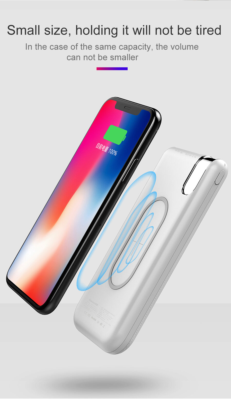 Powerbank BASEUS 10000mAh cu încărcare wireless - negru