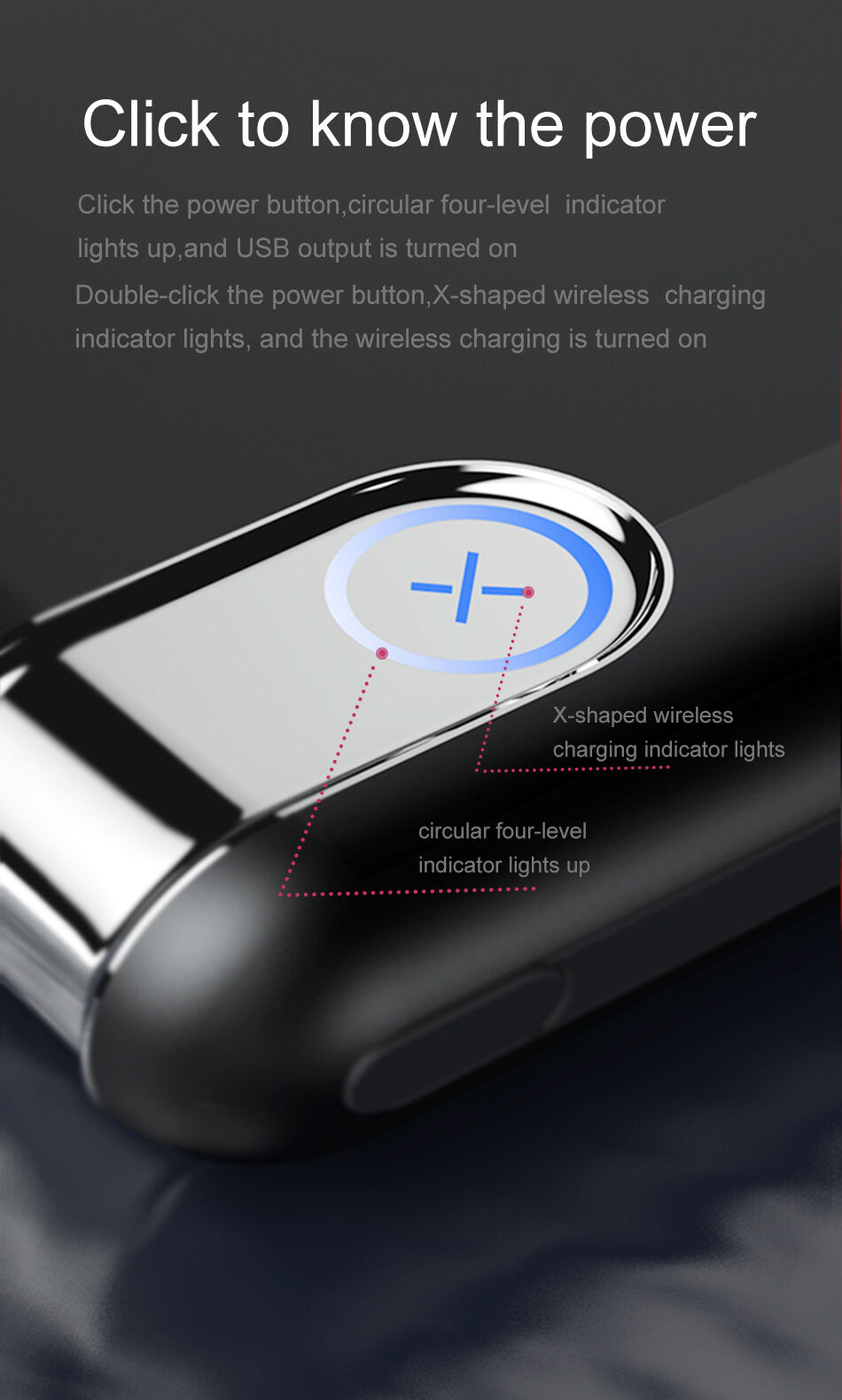 Powerbank BASEUS 10000mAh cu încărcare wireless - negru