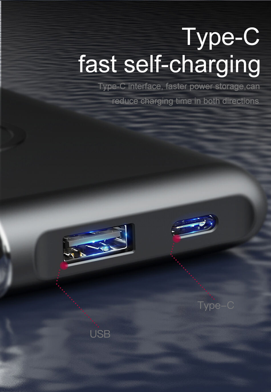 Powerbank BASEUS 10000mAh cu încărcare wireless - negru