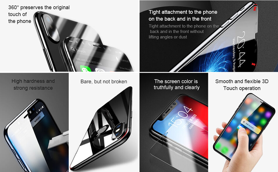Sticlă durificată BASEUS, pentru partea din faţă şi din spate, pentru iPhone XS Max