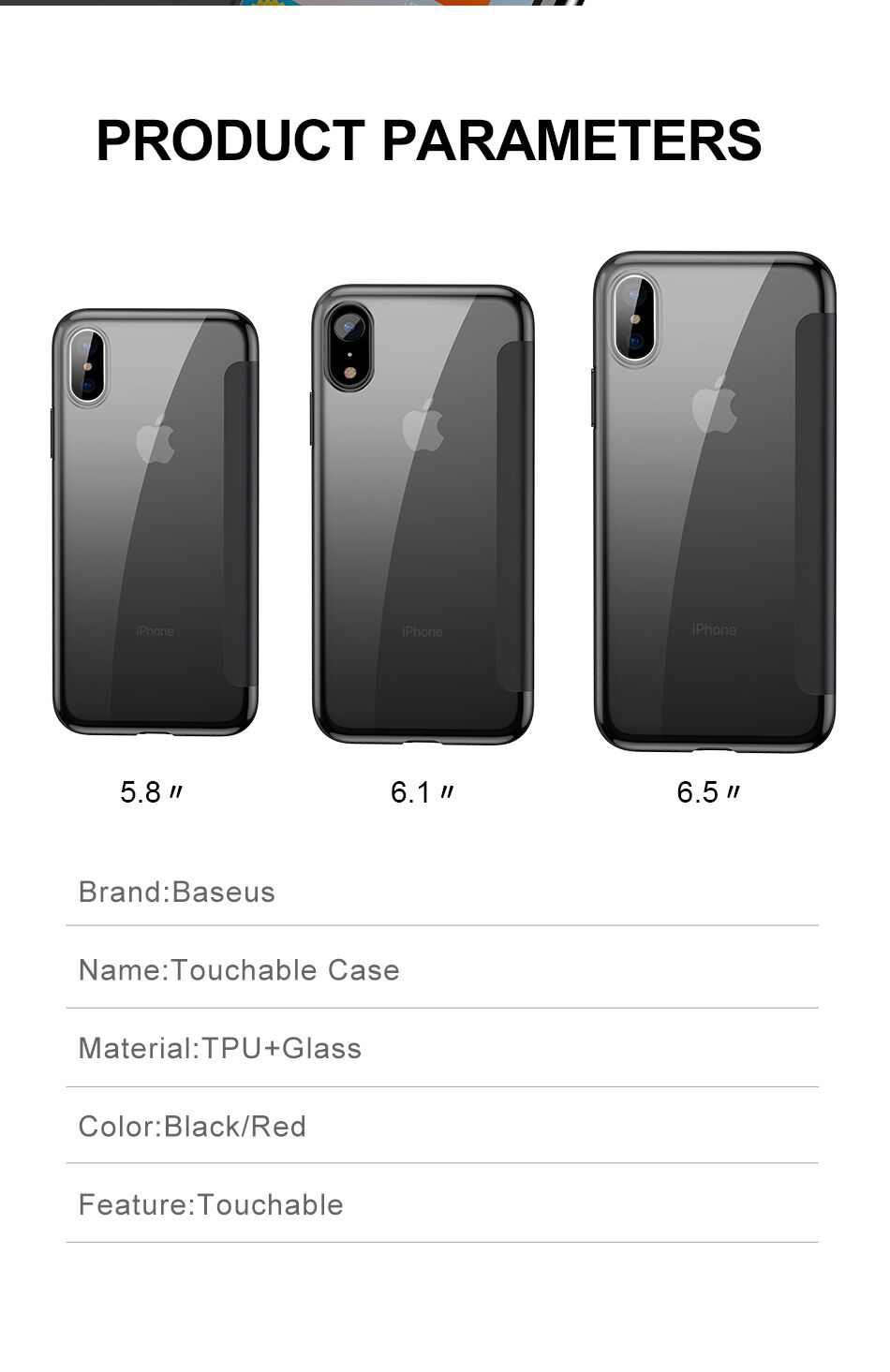 Husă flip BASEUS, pentru iPhone XR - negru